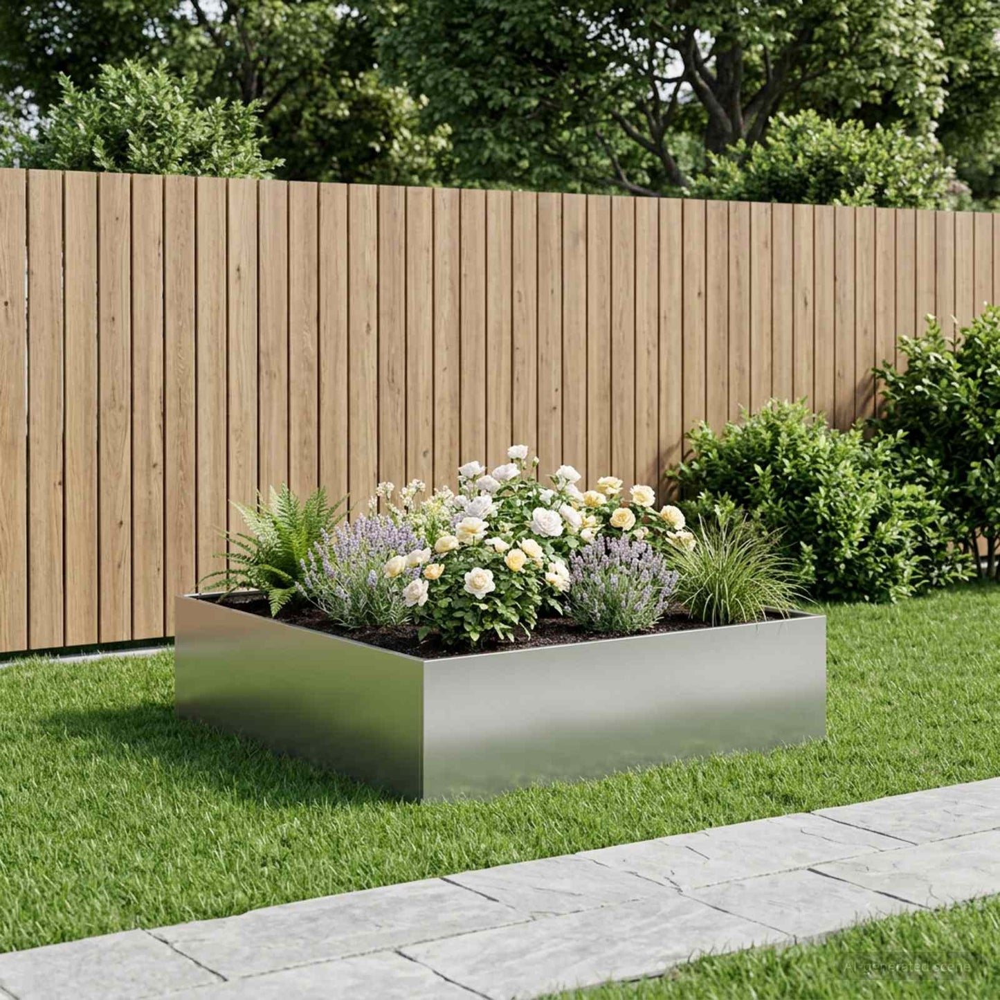 Garten-Pflanzgefäß Silber