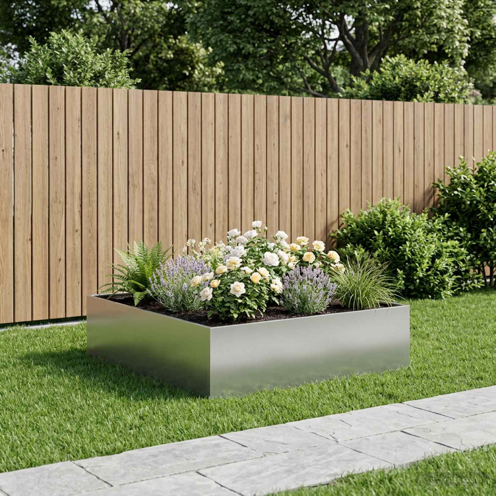 Garten-Pflanzgefäß Silber