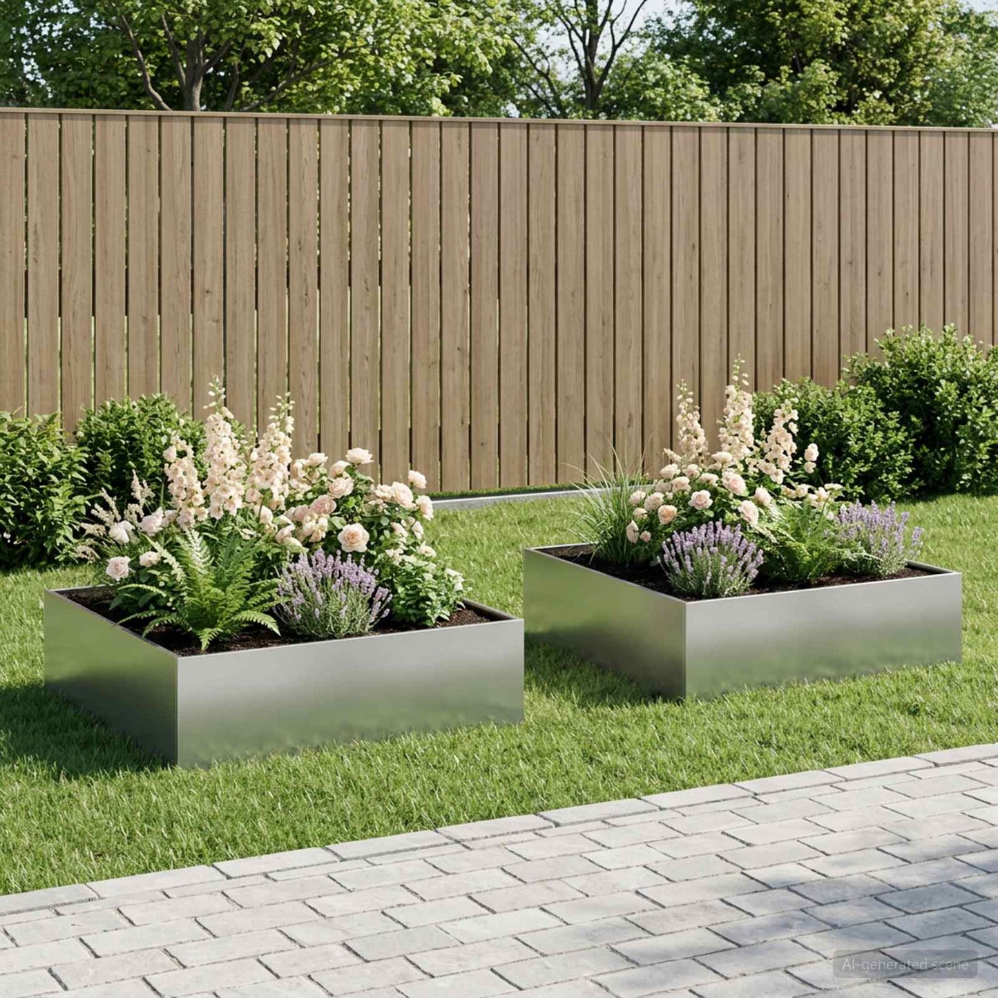 Garten-Pflanzgefäß 2 Stk. Silber