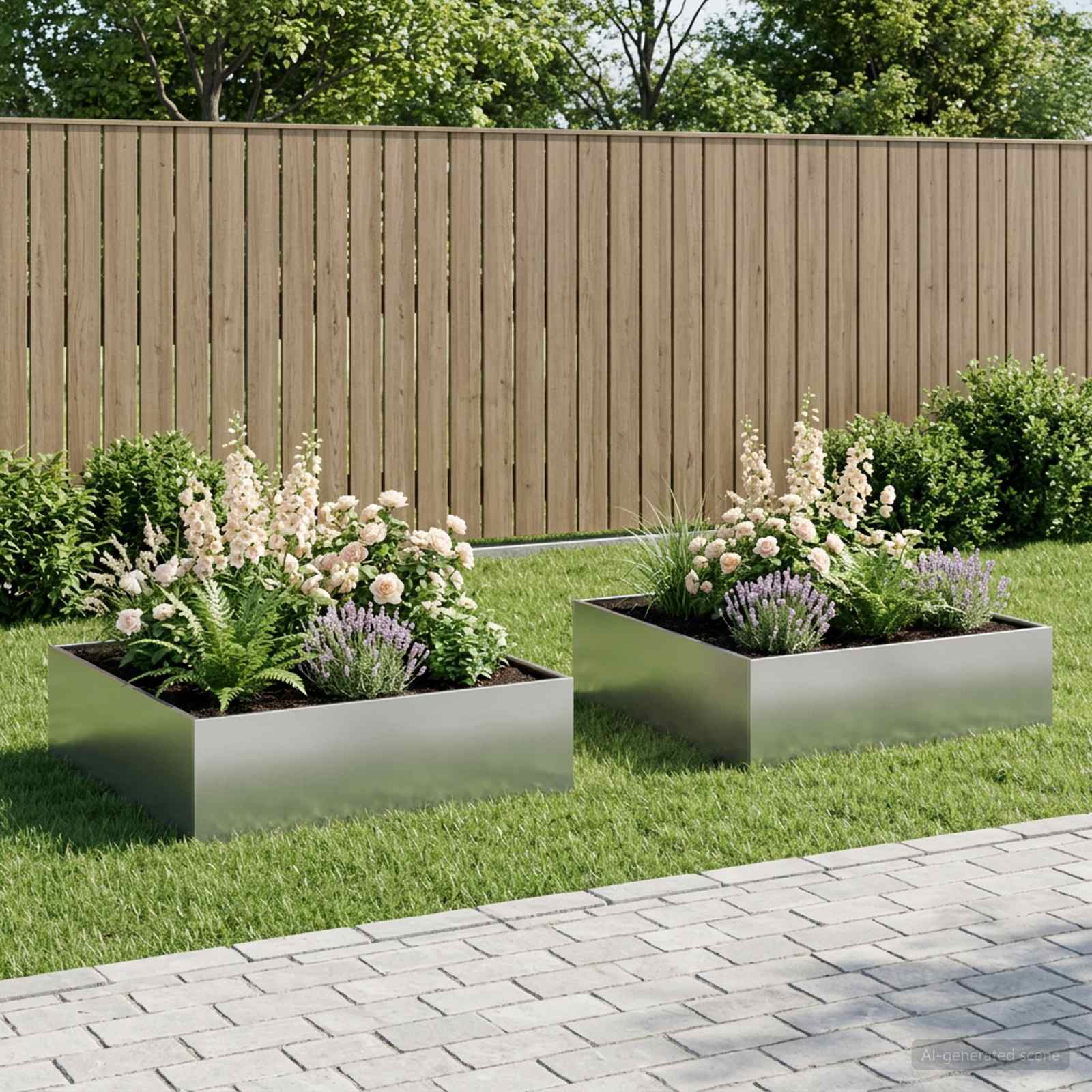Garten-Pflanzgefäß 2 Stk. Silber