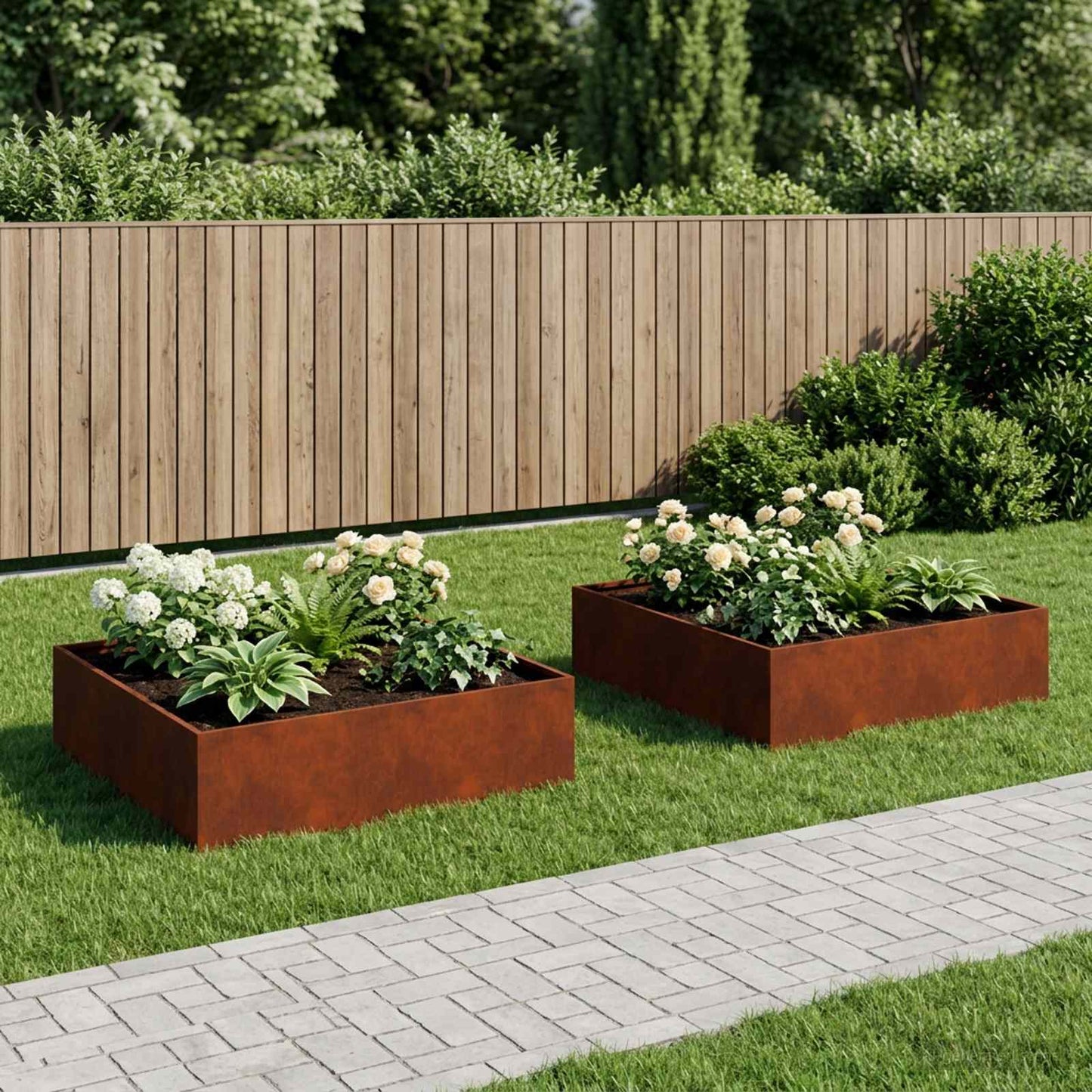 Garten-Pflanzgefäß 2 Stk. Rostoptik