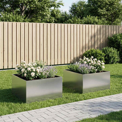 Garten-Pflanzgefäß 2 Stk. Silber