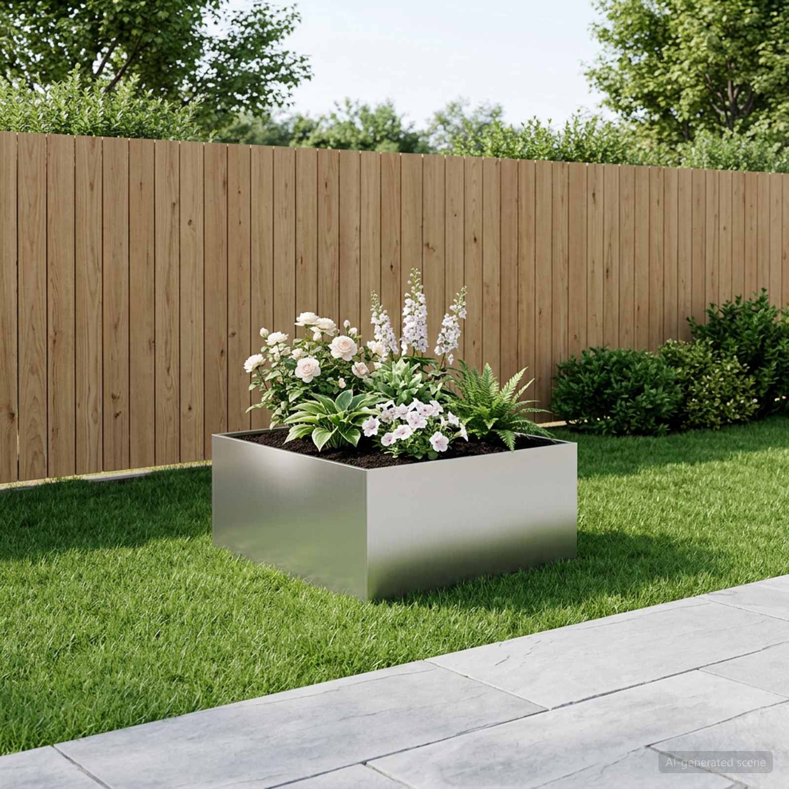 Garten-Pflanzgefäß Silber