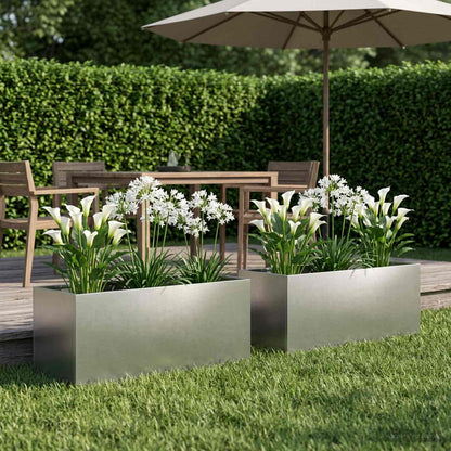 Garten-Pflanzgefäß 2 Stk. Silber