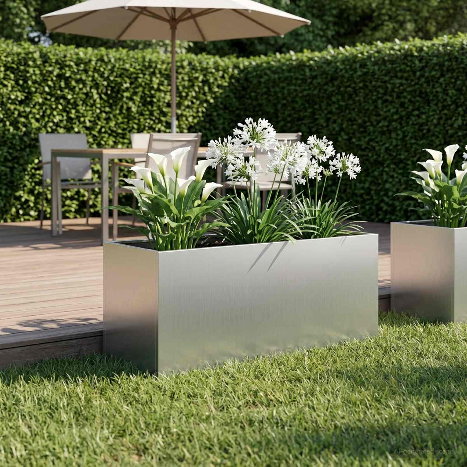 Garten-Pflanzgefäß Silber