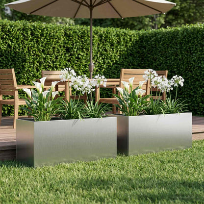 Garten-Pflanzgefäß 2 Stk. Silber
