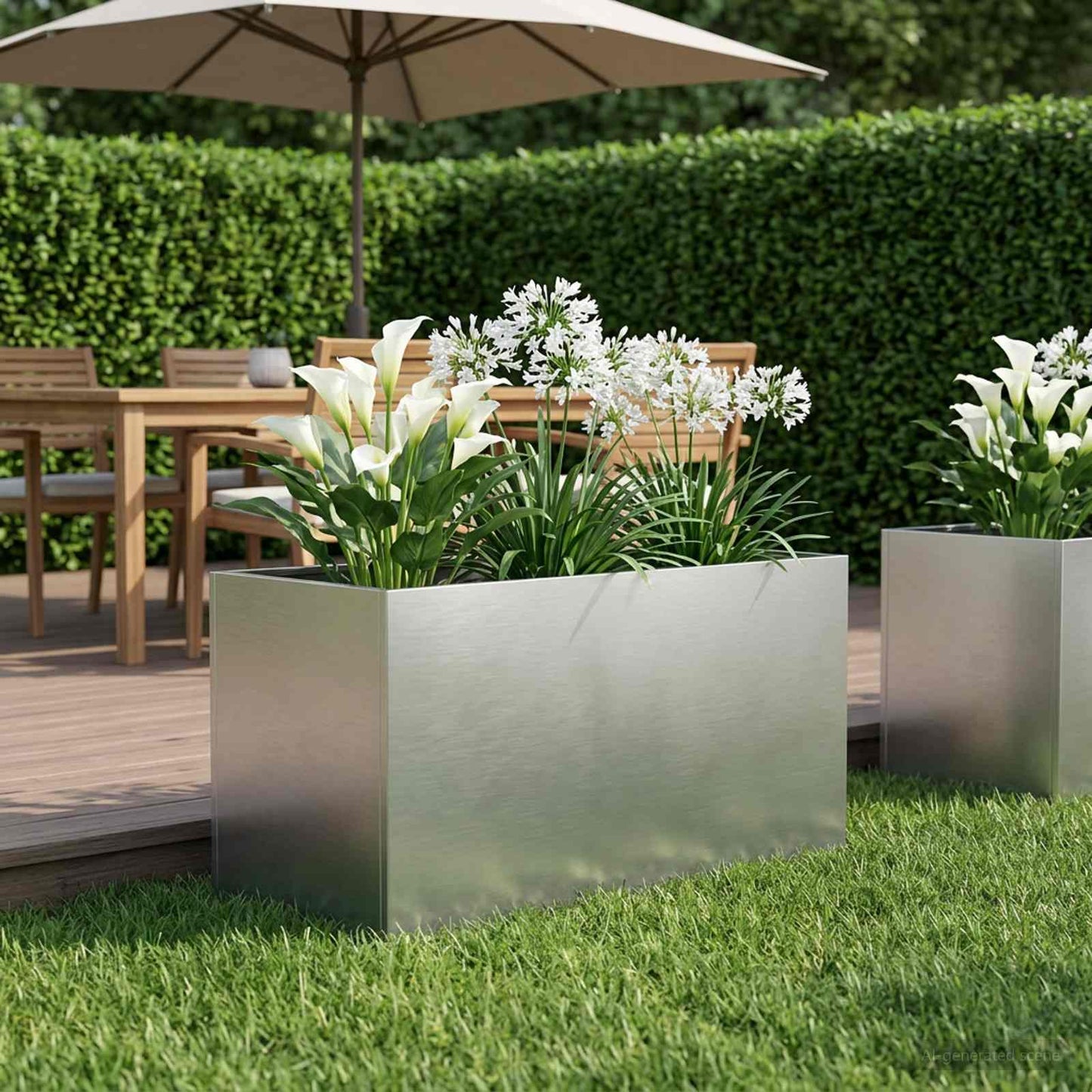 Garten-Pflanzgefäß Silber