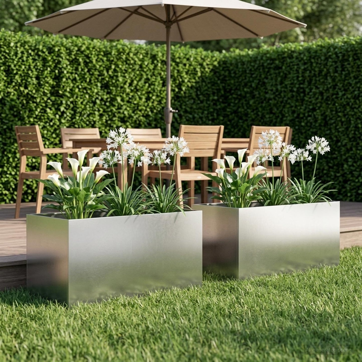 Garten-Pflanzgefäß 2 Stk. Silber