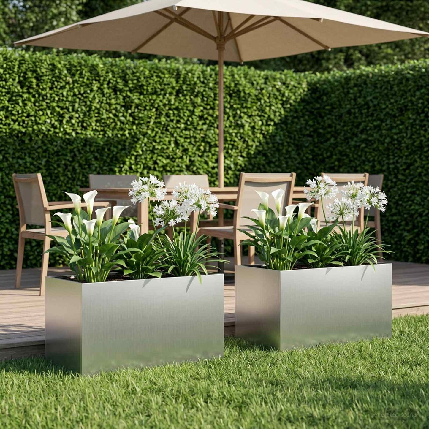 Garten-Pflanzgefäß 2 Stk. Silber