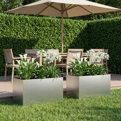 Garten-Pflanzgefäß 2 Stk. Silber