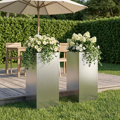 Garten-Pflanzgefäß 2 Stk. Silber