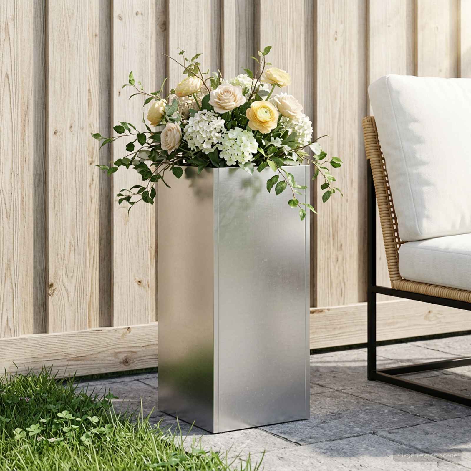 Garten-Pflanzgefäß Silber