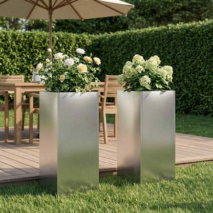 Garten-Pflanzgefäß 2 Stk. Silber