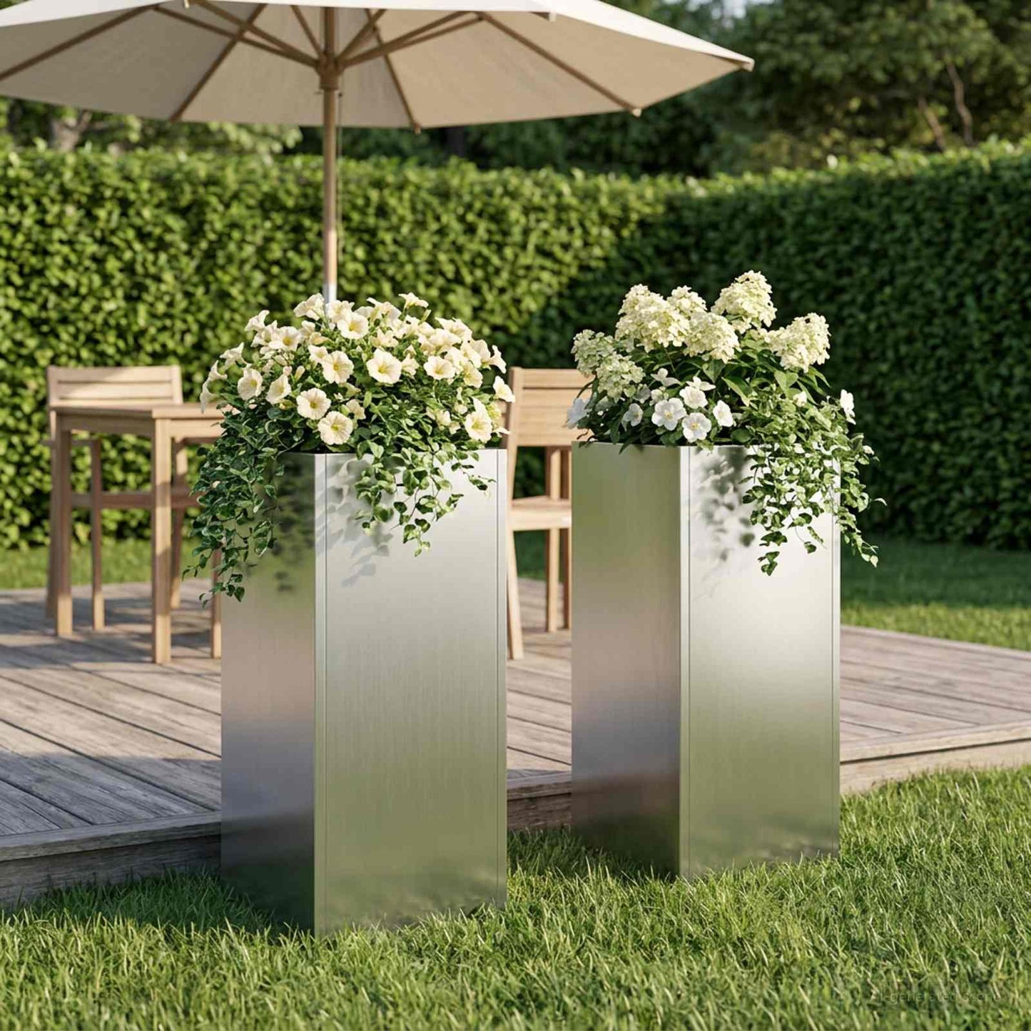 Garten-Pflanzgefäß 2 Stk. Silber