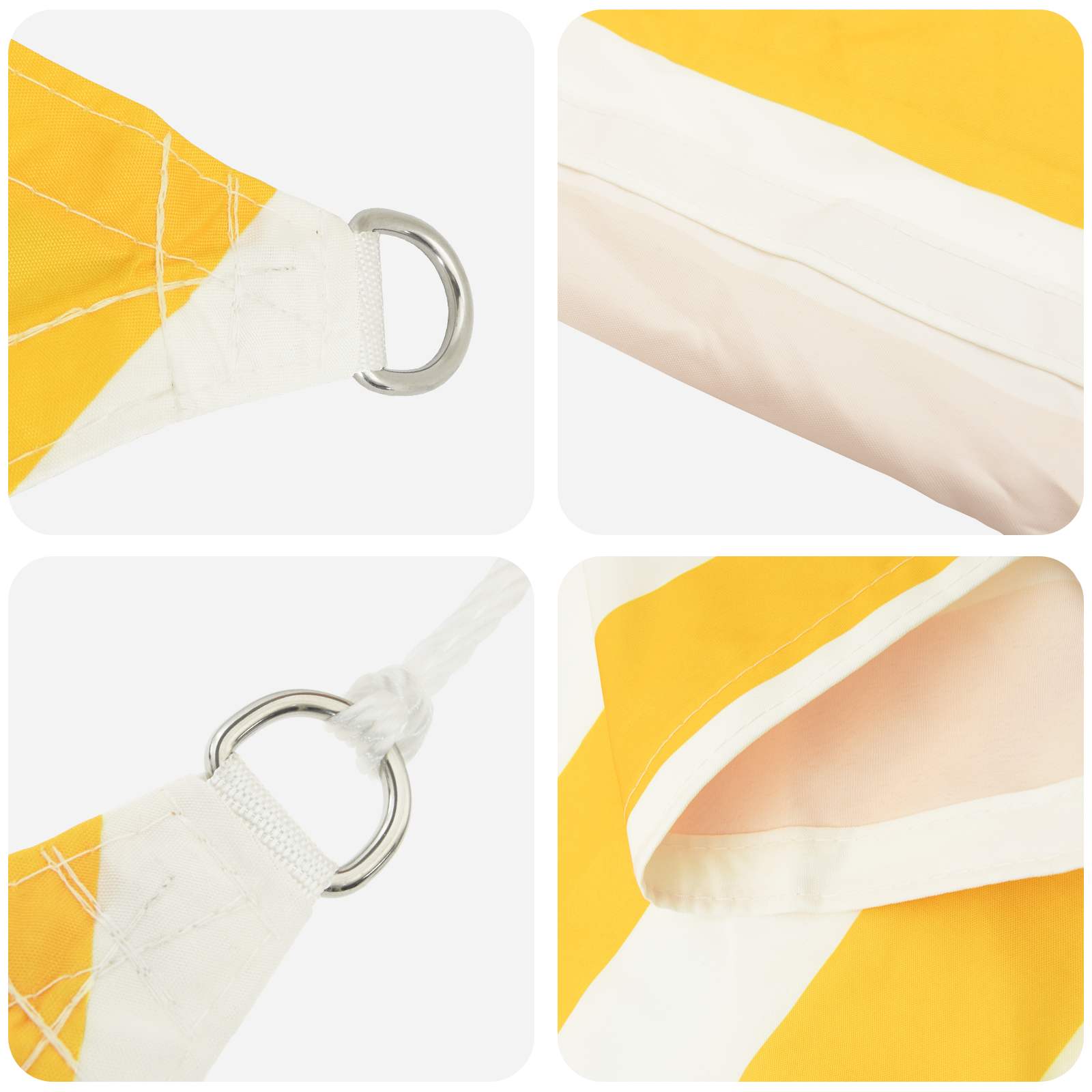 Sonnensegel 100 % Polyester Oxford Gelb Und Weiß