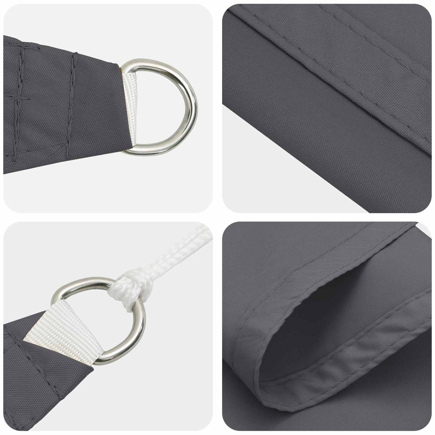 Sonnensegel 6 X 2,5 M 100 % Polyester Oxford Anthrazit