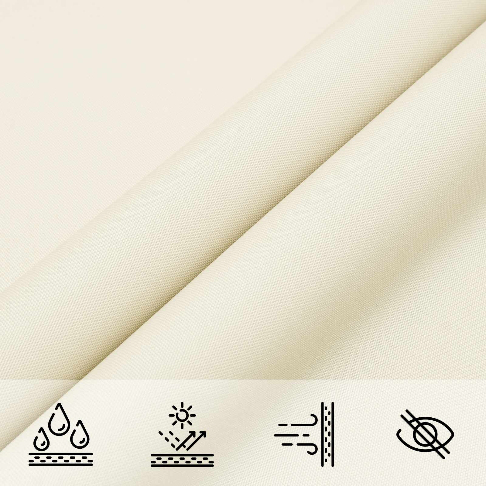 Sonnensegel 6 X 2 M 100 % Polyester Oxford Creme