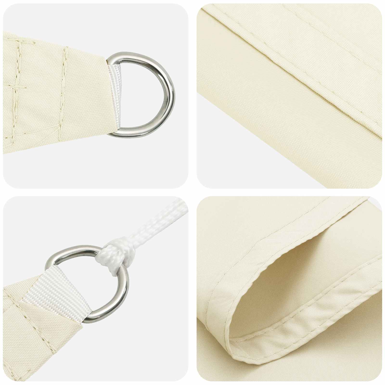 Sonnensegel 6 X 2,5 M 100 % Polyester Oxford Creme