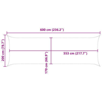 Sonnensegel 6 X 2 M 100 % Polyester Oxford Weiß