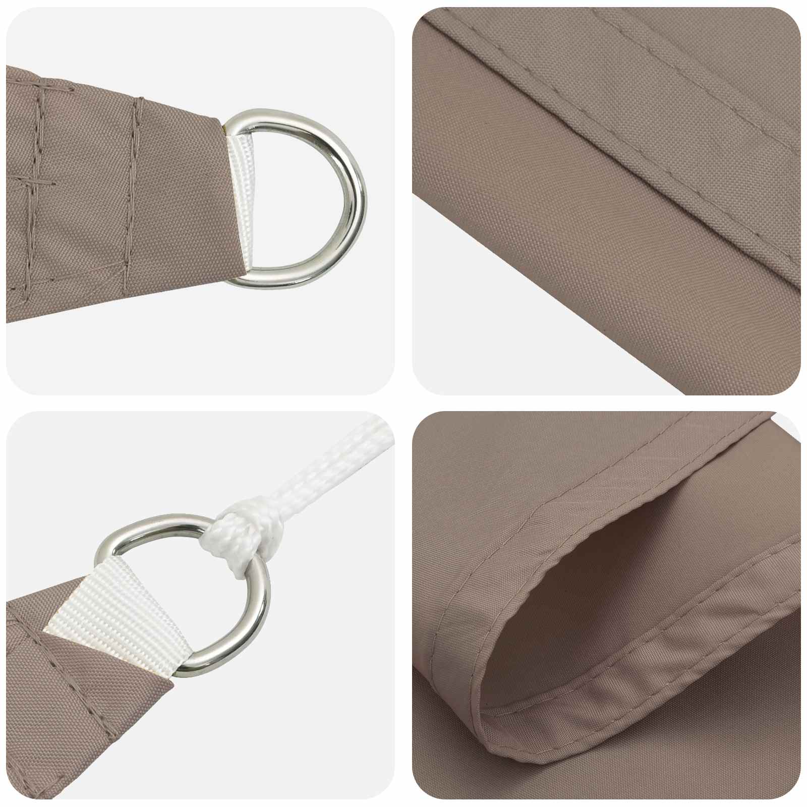 Sonnensegel 6 X 2 M 100 % Polyester Oxford Taupe