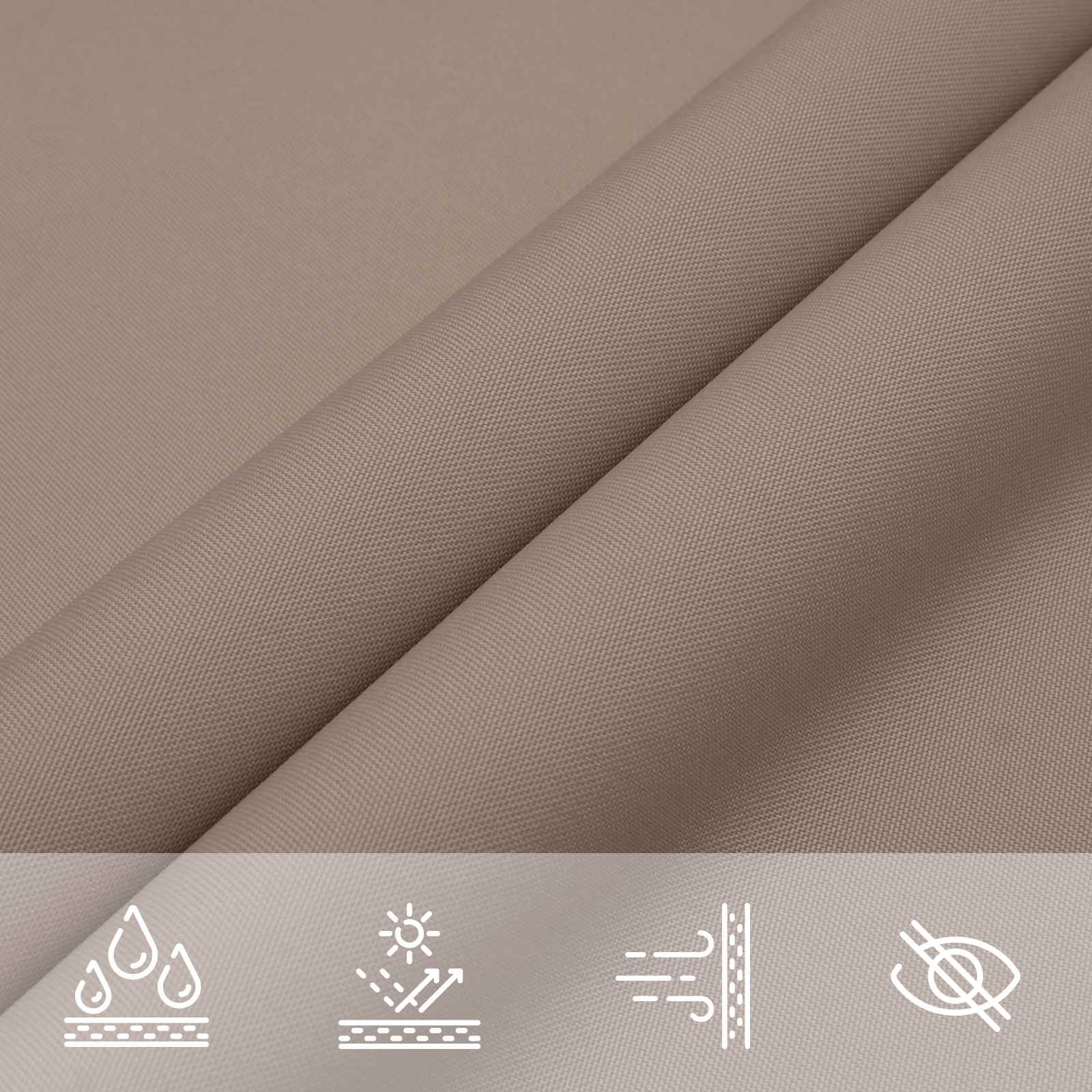 Sonnensegel 6 X 2 M 100 % Polyester Oxford Taupe