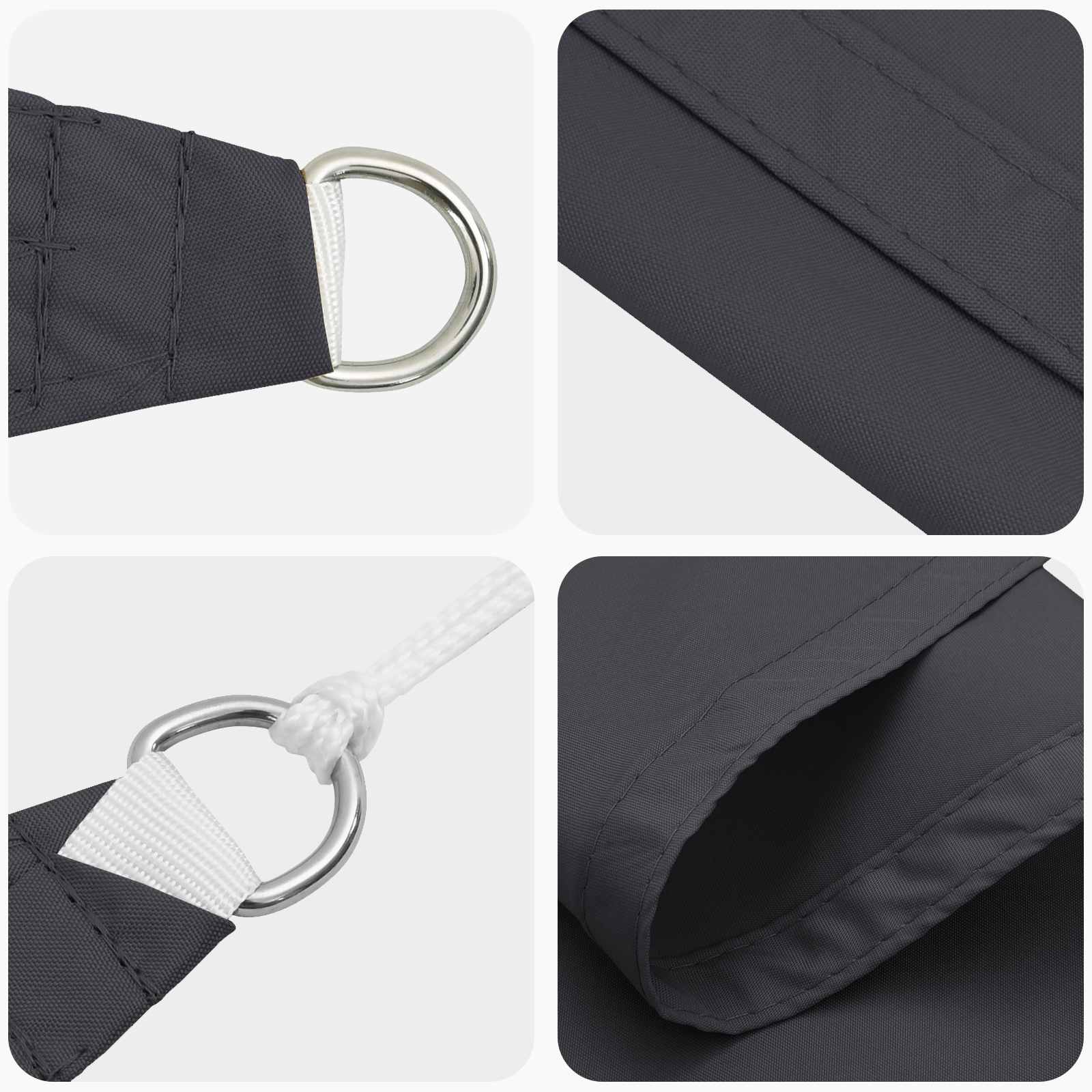 Sonnensegel 6 X 2,5 M 100 % Polyester Oxford Schwarz