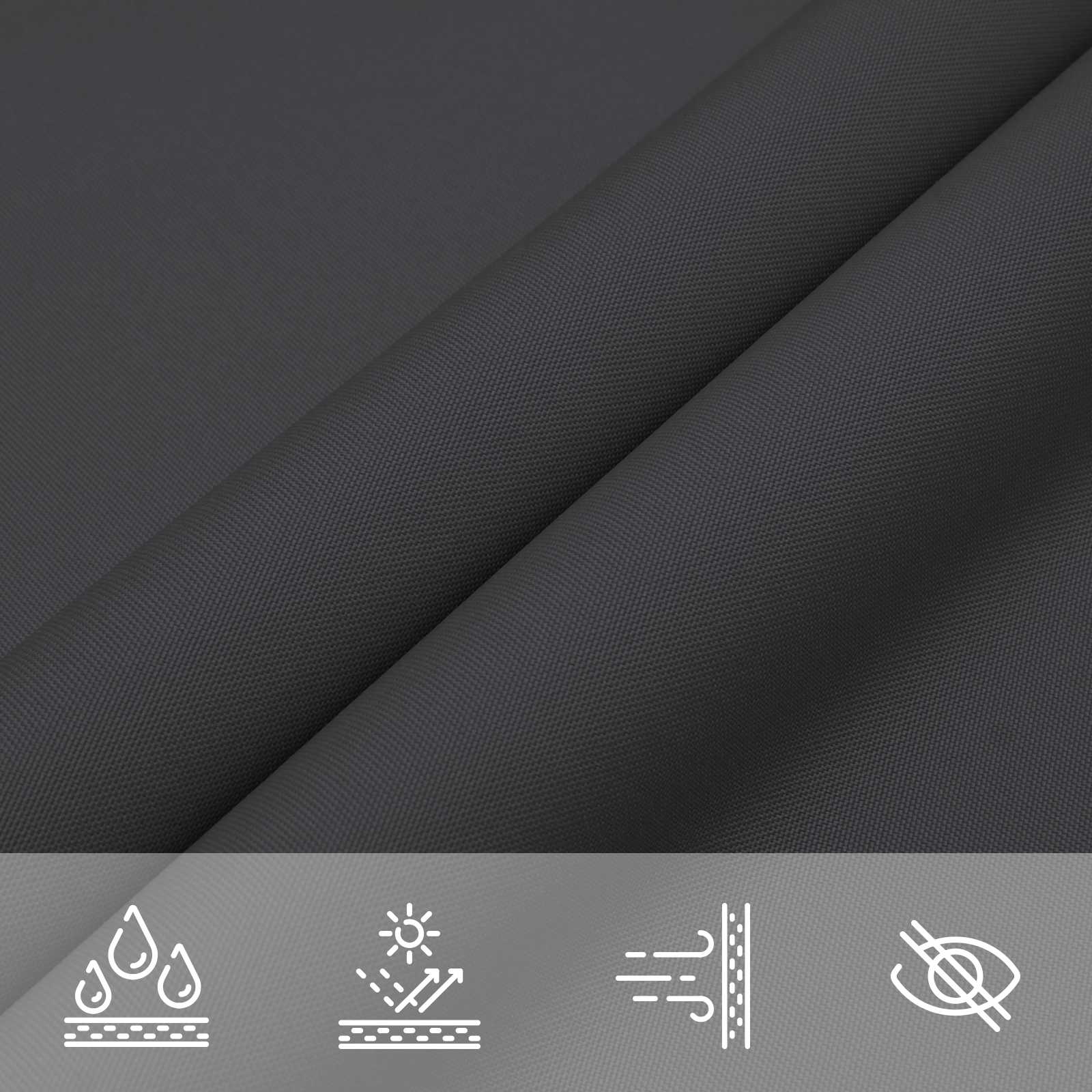Sonnensegel 6 X 2,5 M 100 % Polyester Oxford Schwarz