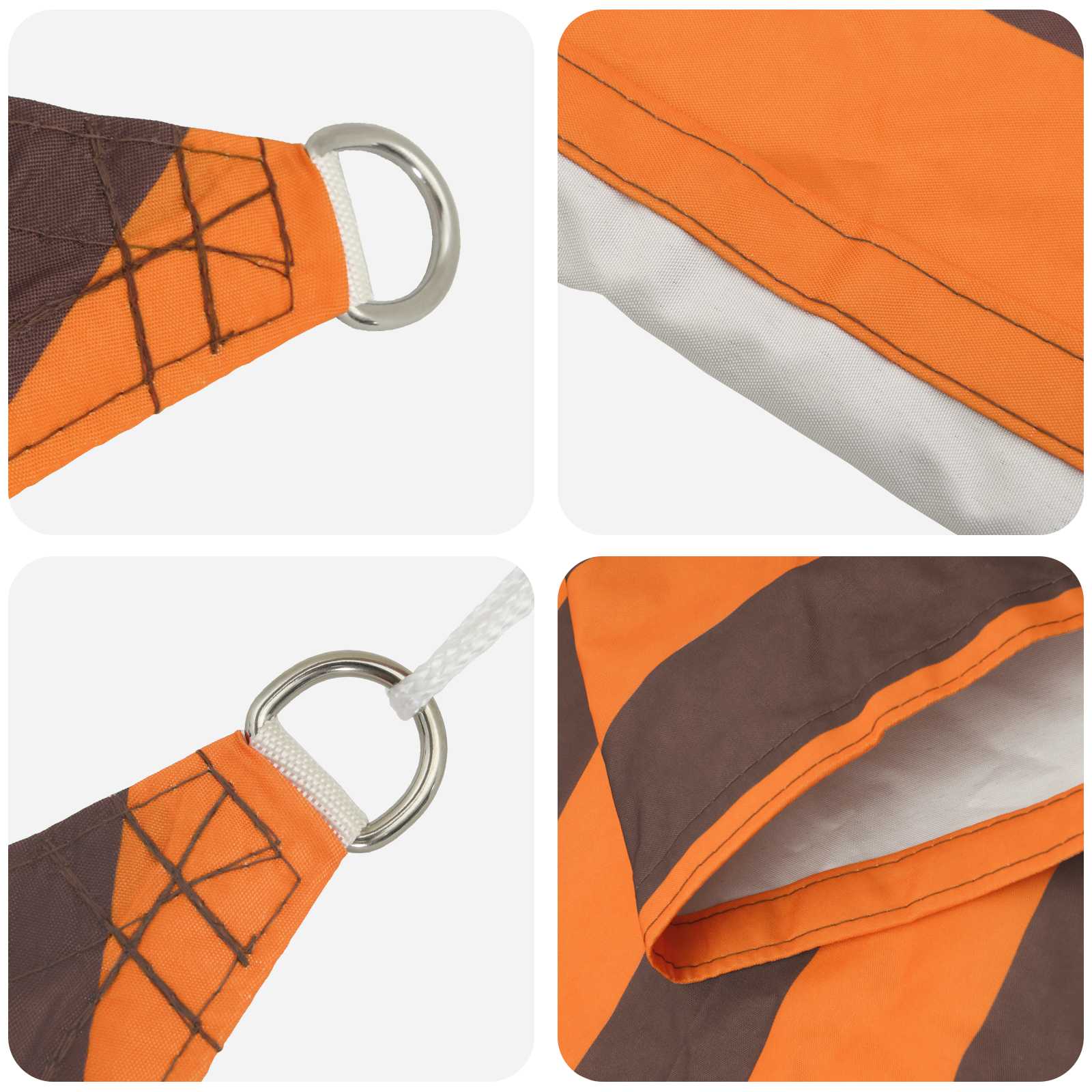 Sonnensegel Pu Beschichtetes Oxford Orange Und Braun