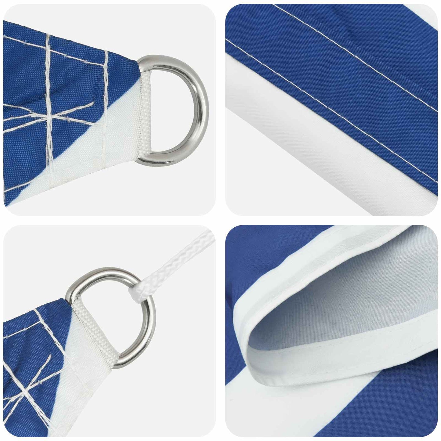 Sonnensegel Pu Beschichtetes Oxford Blau Und Weiß