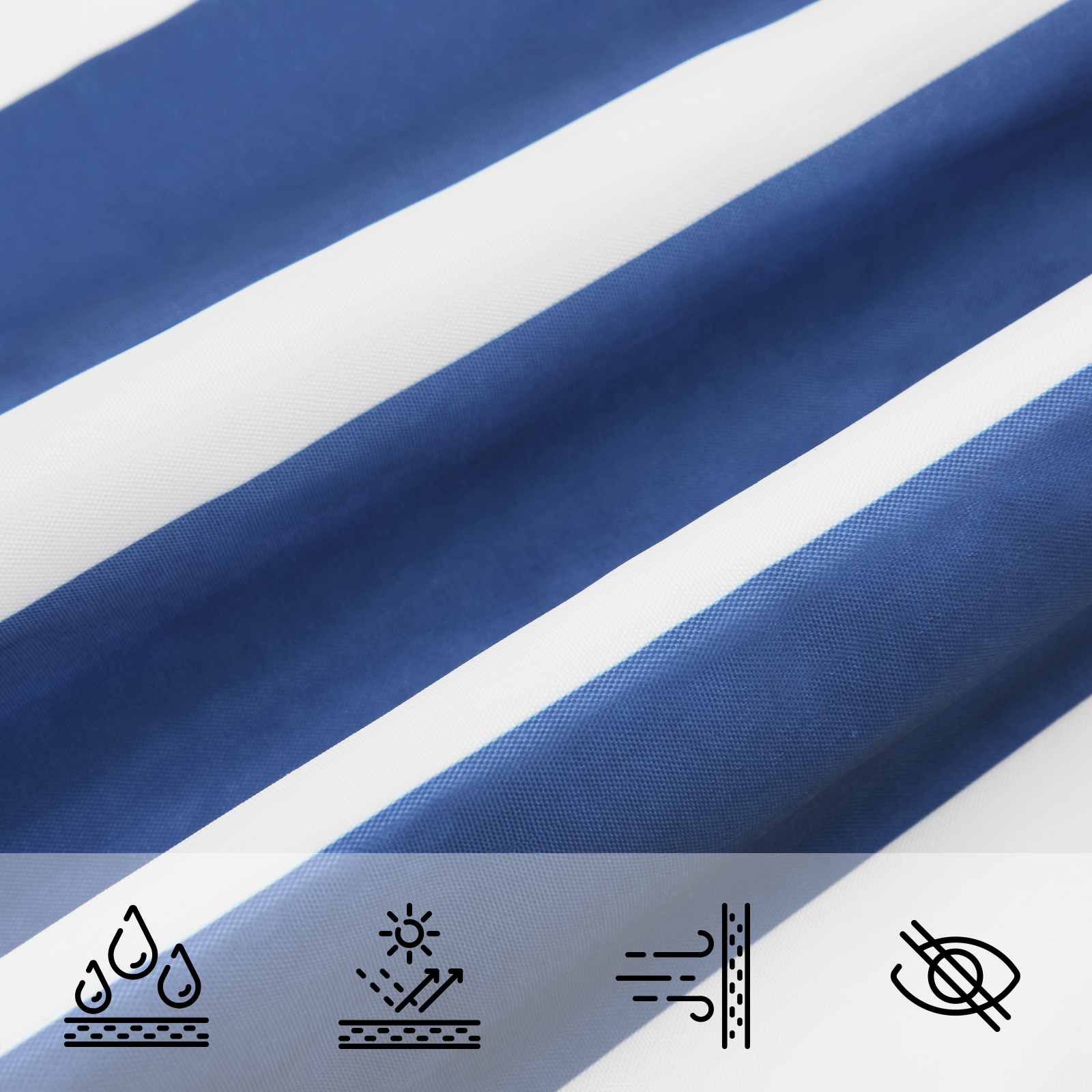 Sonnensegel Pu Beschichtetes Oxford Blau Und Weiß