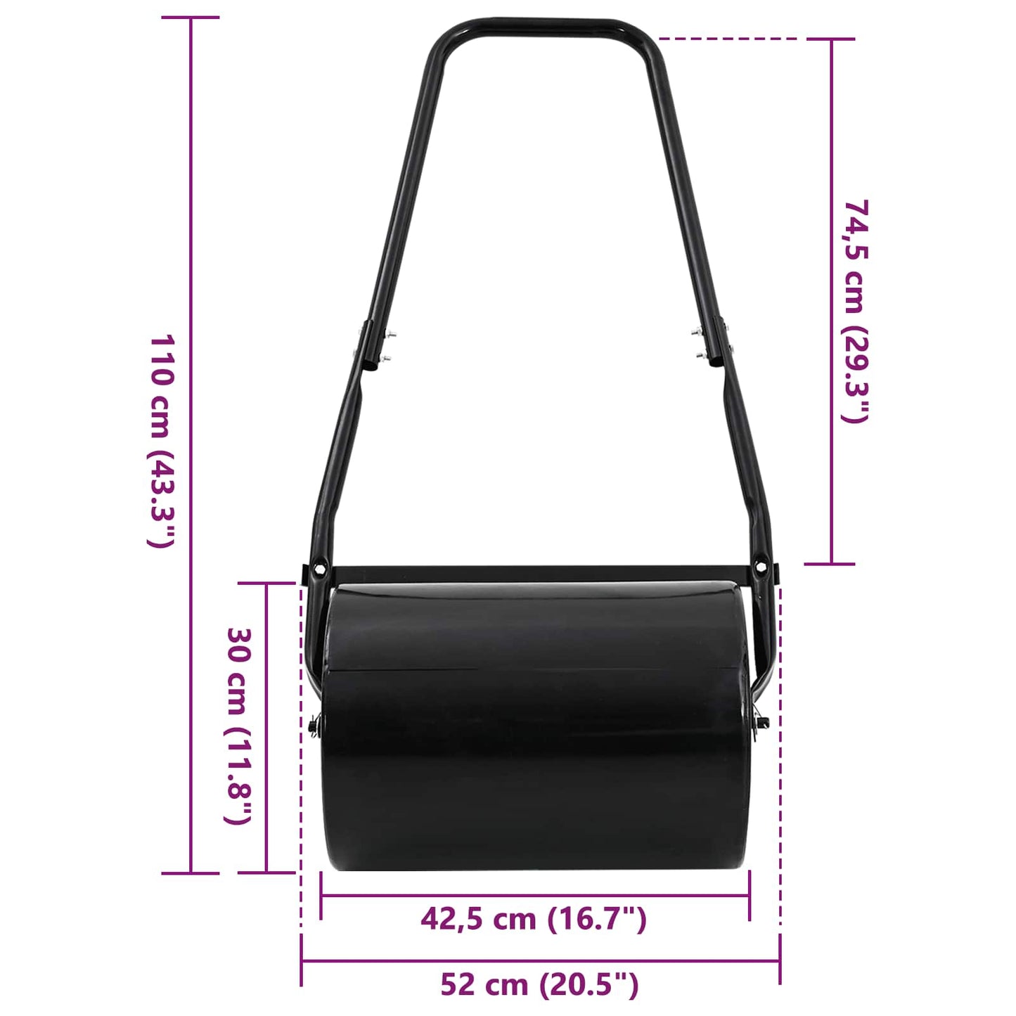 Garten-Rasenwalze 110 X 52 Cm 30 L Eisen