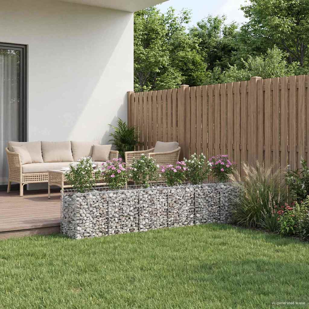 Gabionen-Hochbeet 3 Pcs Silber