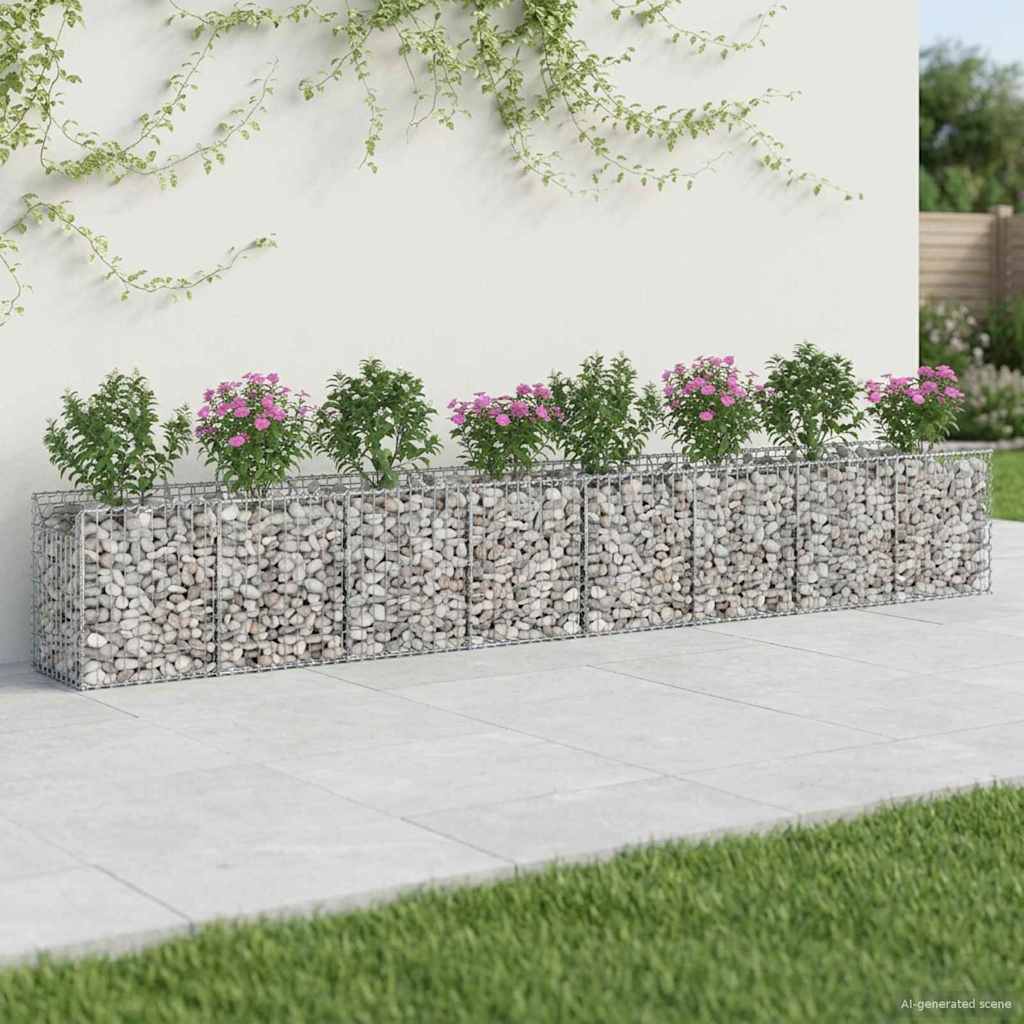Gabionen-Hochbeet 3 Pcs Silber