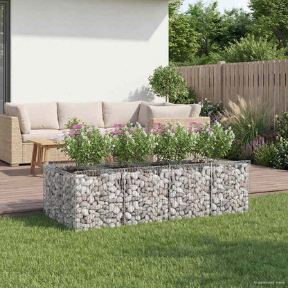 Gabionen-Hochbeet 3 Pcs Silber