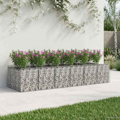 Gabionen-Hochbeet 3 Pcs Silber
