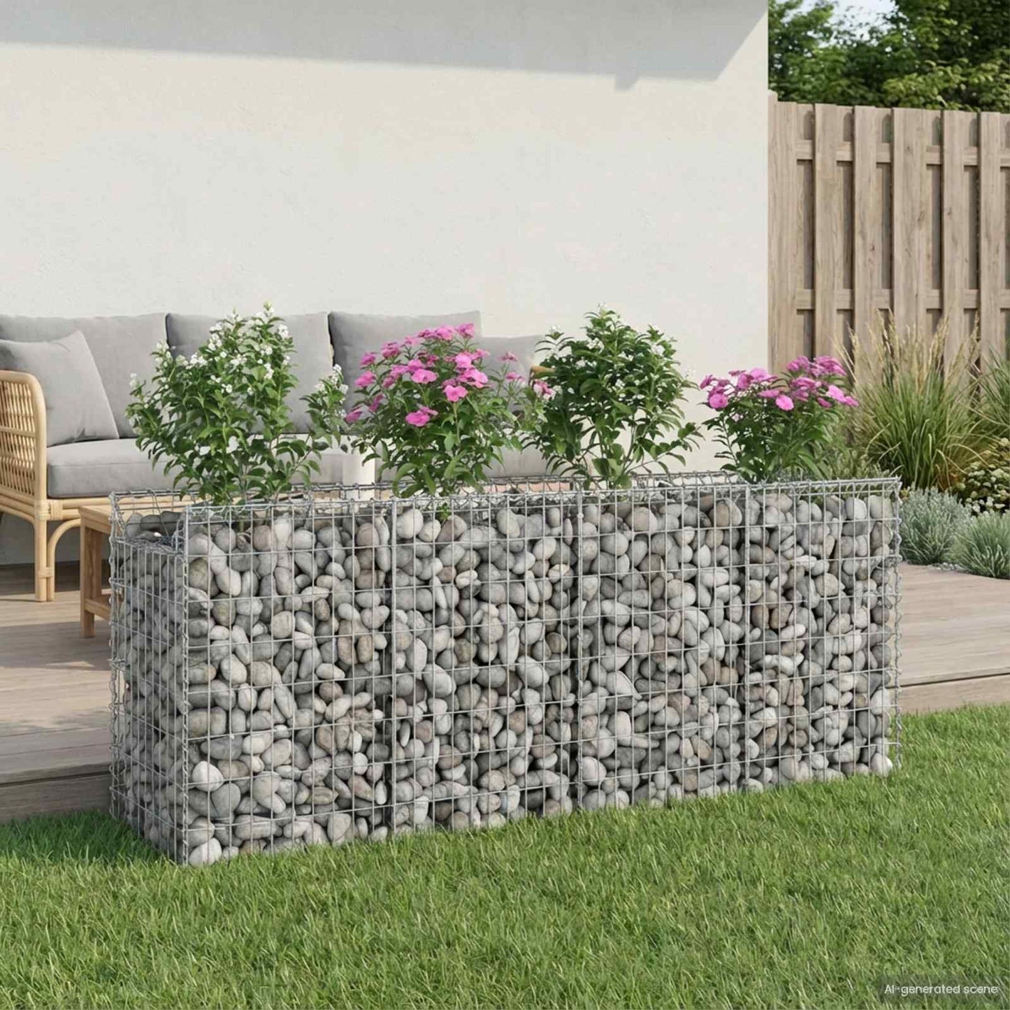 Gabionen-Hochbeet 3 Pcs Silber