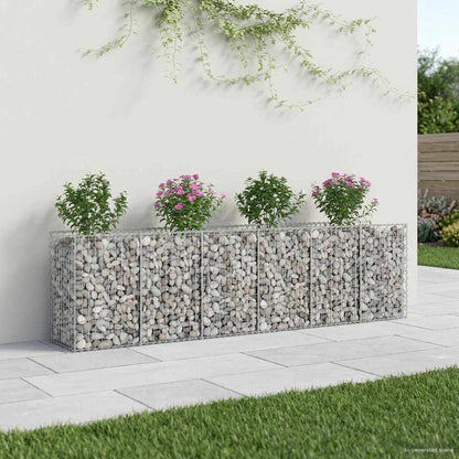 Gabionen-Hochbeet 3 Pcs Silber