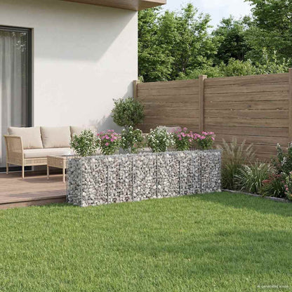 Gabionen-Hochbeet 3 Pcs Silber