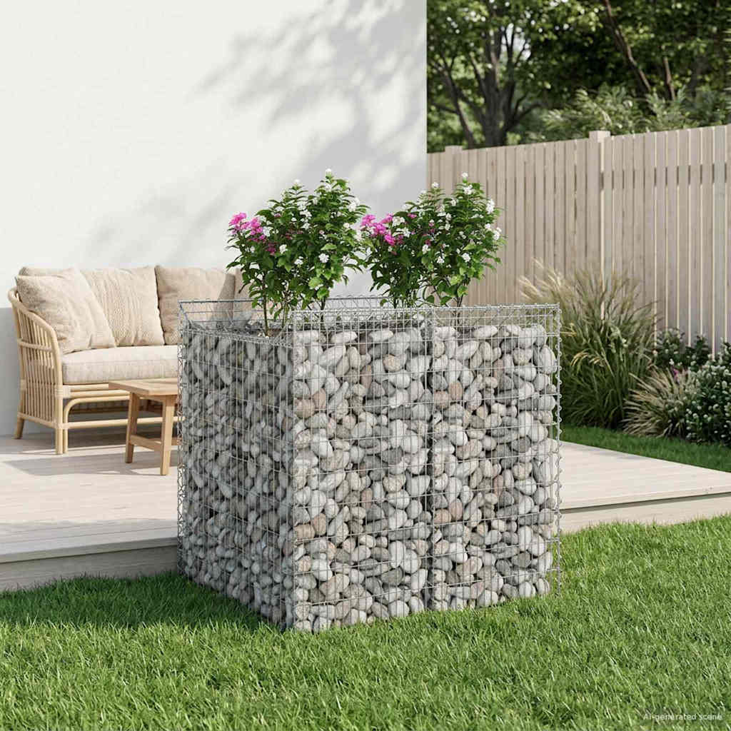 Gabionen-Hochbeet 3 Pcs Silber