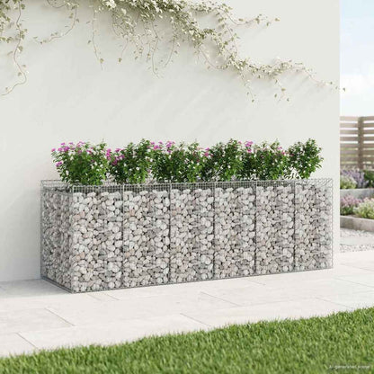 Gabionen-Hochbeet 3 Pcs Silber