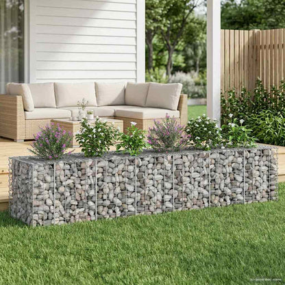 Gabionen Hochbeet Silber