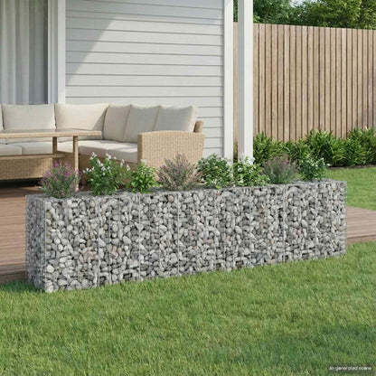 Gabionen Hochbeet Silber