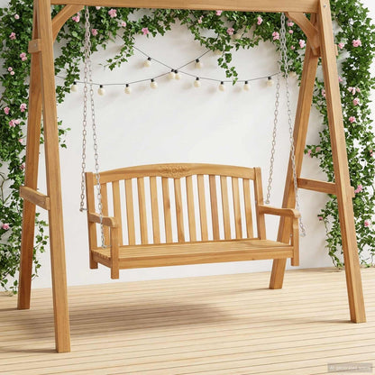 Schaukelbank 114 X 60 X 60,5 Cm Massivholz Teak Natur