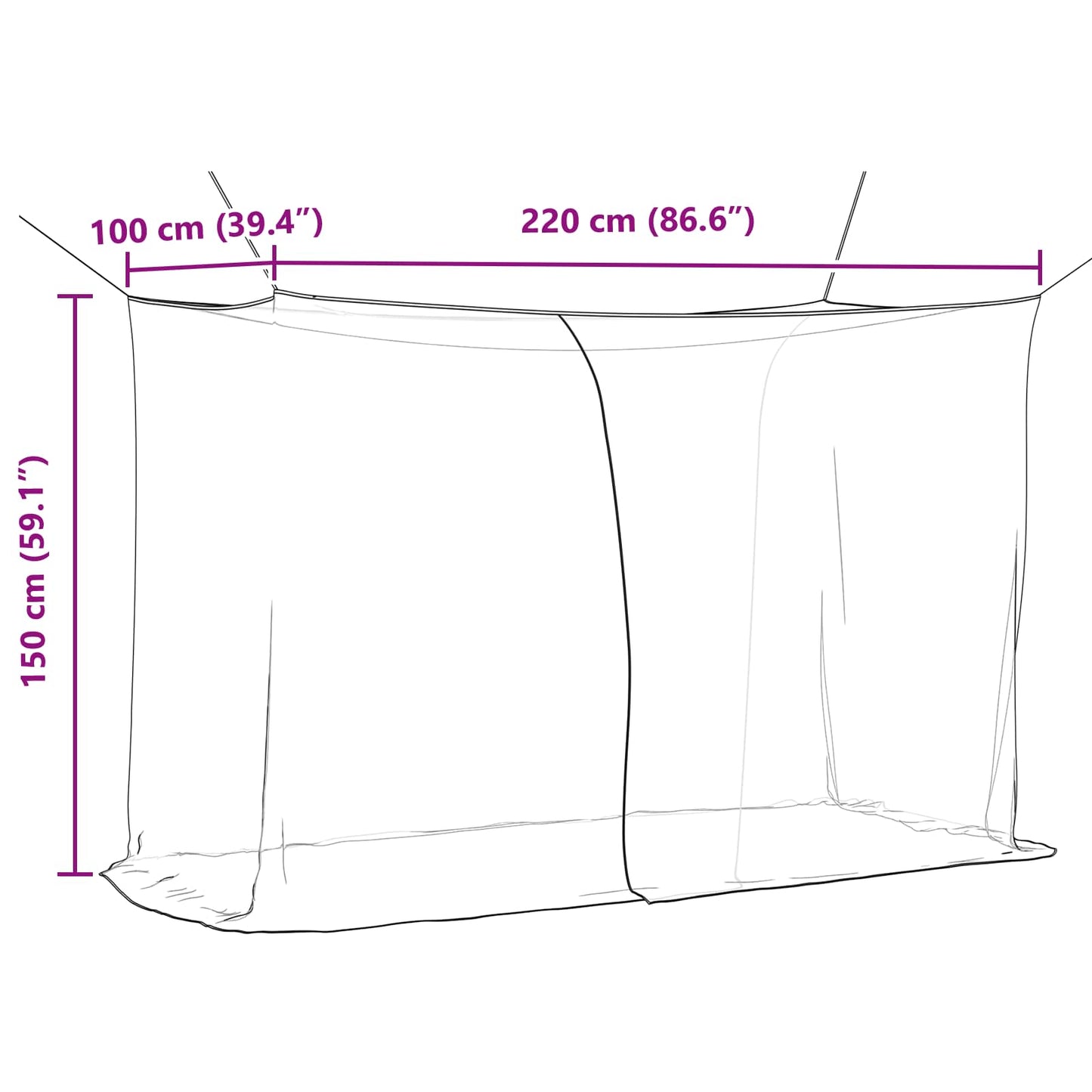Moskito-Netz Für Bett 156 Maschen 3 Pcs Polyester