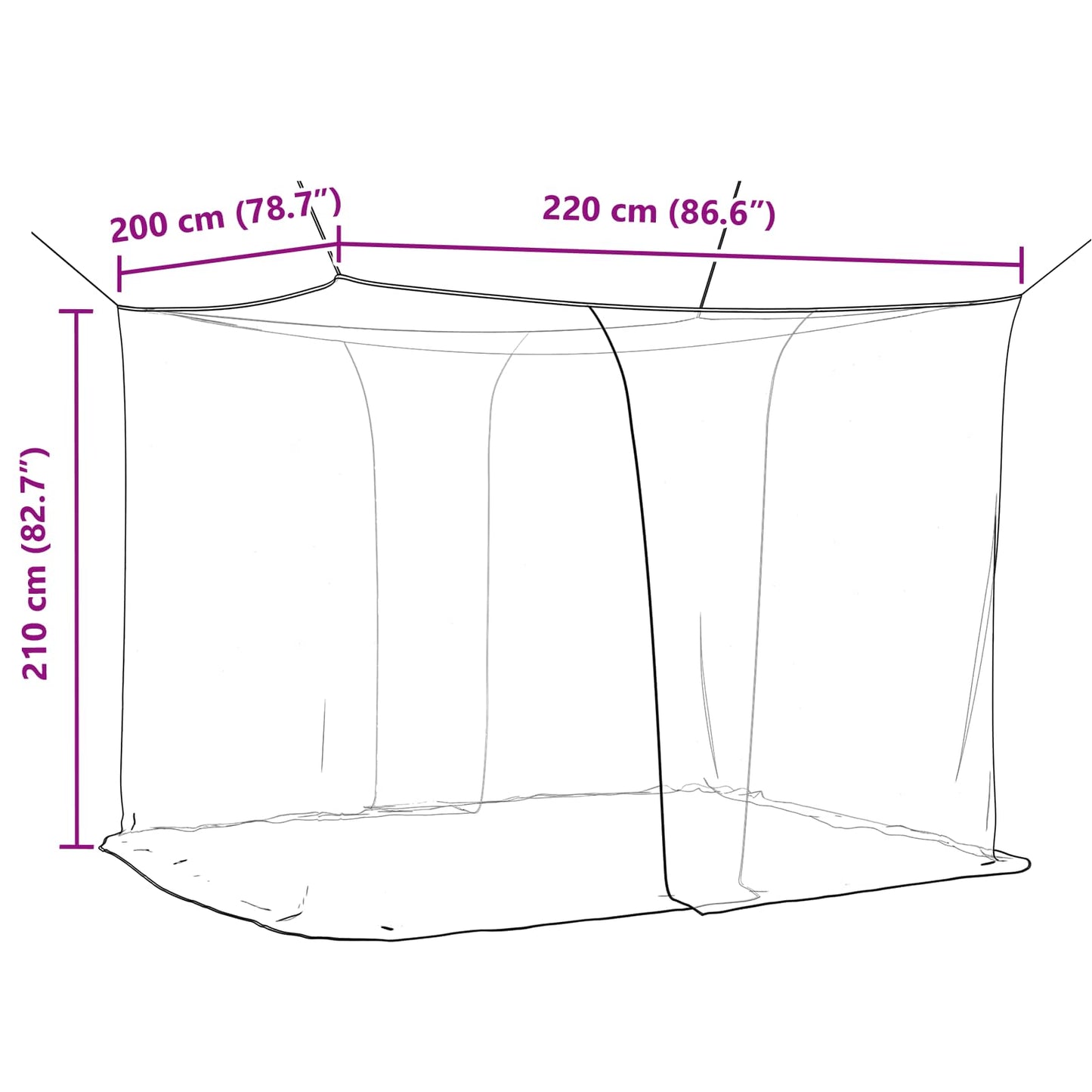 Moskito-Netz Für Bett 156 Maschen 3 Pcs Polyester