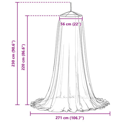 Moskito-Netz Für Das Bett 3 Pcs 156 Mesh ⌀56 X 220 Cm
