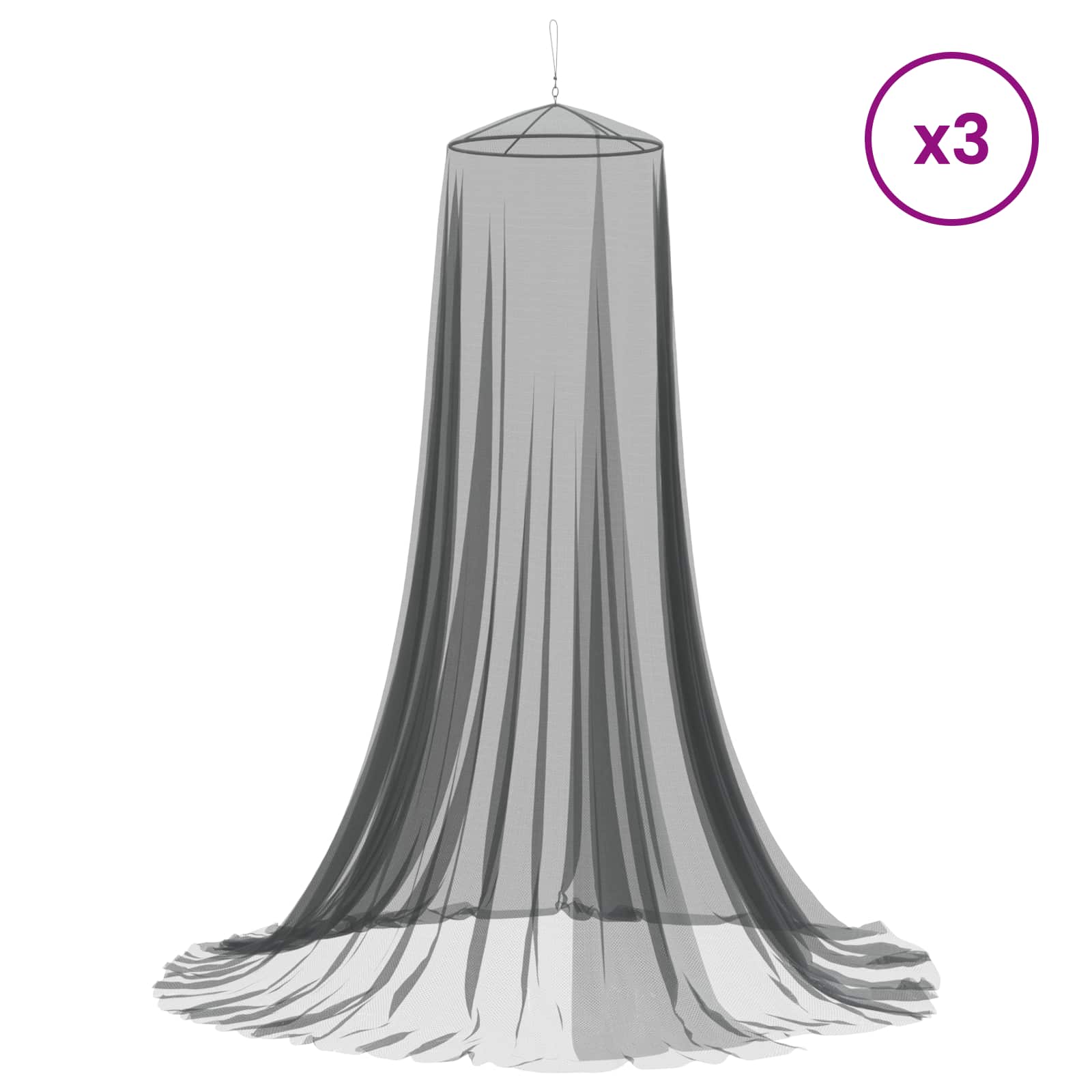Moskito-Netz Für Das Bett 3 Pcs 156 Mesh ⌀56 X 220 Cm