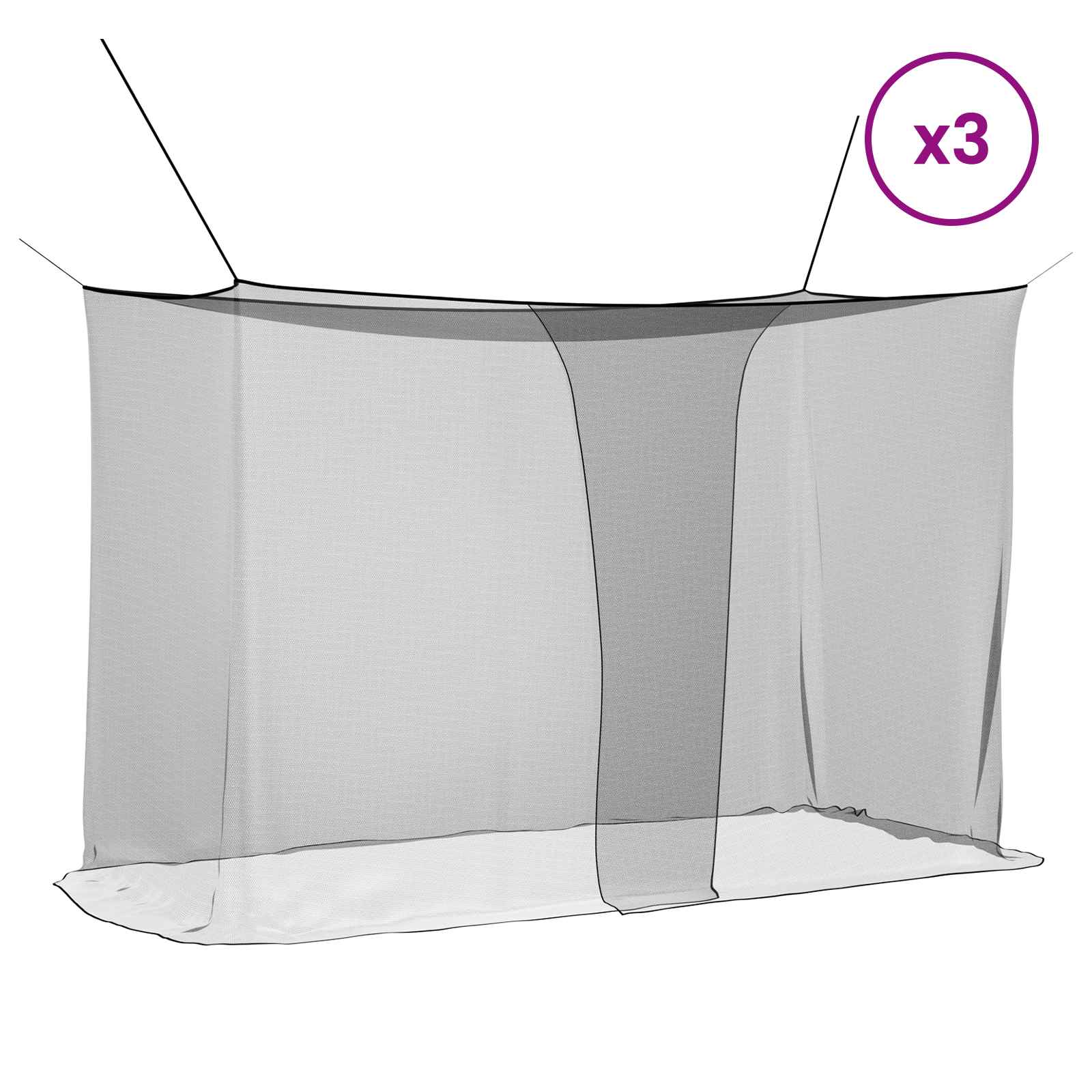 Moskito-Netz Für Bett 156 Maschen 3 Pcs Polyester