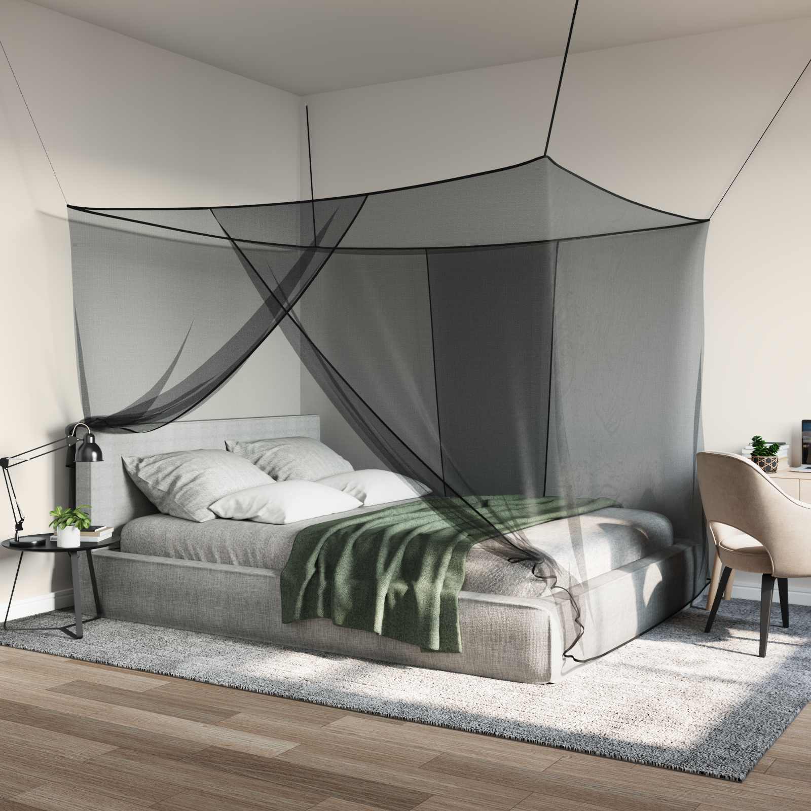 Moskito-Netz Für Bett 156 Maschen 3 Pcs Polyester