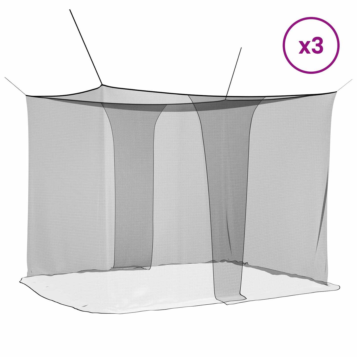 Moskito-Netz Für Bett 156 Maschen 3 Pcs Polyester